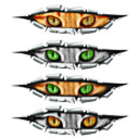 2PCS 308cm Funny Car Sticker Cat Eye Fun Style Vinyl 3D Women Auto Decals Reflective Window Body Automobile Motorcycle Car Styling