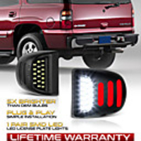 2Pcs 3W 6500K Black LED License Plate Light Lamp For Chevy GMC 1999-2013 Chevy Silverado 1500 2000-2006 Chevy Suburban 1500 2500 2001-2014 GMC Sierra 2500 HD 2000-2006 GMC Yukon XL 1500 2500