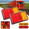 2Pcs 4000K 12LED Light Truck Side Light 12LED Owl Tail Light 12-24V With Reflector Set