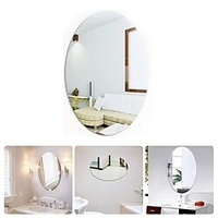 2pcs 42X27CM Acrylic Oval Mirror Tile Stickers Reflective Wall Mirror Stickers Self Adhesive Decal Bathroom Bedroom Wardrobe Decor miniinthebox