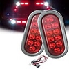 2Pcs 4W 10LED Oval Trailer Lights Super Bright Red Brake Turn Stop Marker Reverse Tail Lights with Waterproof Rubber Gaskets for Boat Trailer Truck RV