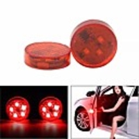 2PCS 5 LED Car Door Open Warning Light Anti-collision Red Flashing Signal Lamp Waterproof with Magnetic Sensor