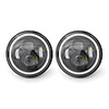 2pcs 7 Inch LED Headlights White/Yellow Light Beam Halo Angle Eye For Jeep Wrangler JK TJ LJ