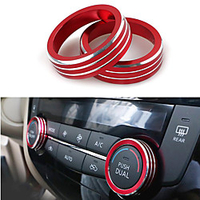 2pcs Auto Car AC Climate Control Ring Knob Trim Cover For Nissan Rogue X-Trail 2014-2018 waterproof car styling accessories
