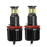 2pcs Car 12LED Angel Eye Halo Ring Headlights Bulbs H8 Front Left/Right Lamps 120W DC 12-30V For BMW E82 E90 E92 E60 E61 E63 E89 X6