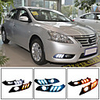 2Pcs Car Led Daytime Running Light with Yellow Turn Signal Fog Lamp Rear Reflector Fog Lights For Nissan Sylphy 13-15