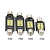 2pcs Car LED Festoon Light Bulb 31mm 36mm 39mm 41mm CANBUS C5W 6 SMD 3030 LED Dome Lamp White For Interior Light License Plate Light Side Marker Light