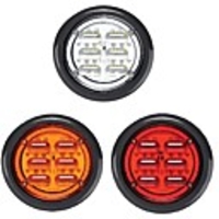 2pcs Car Light Bulbs Round Trailer Led 12V/24V Clearance Side Marker Lights with Reflectors Waterproof Sealed round led marker lights Fender Cab Panel Lights and Pigtails 3 Colors To Choice