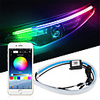 2pcs Car Sequential Flowing RGB Daytime Running Light DRL APP Multi Color LED Light Strip Turn Signal Lights For Headlight