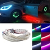 2pcs Car Strip 30cm 60cm 18 modes Flexible colorful Decorative flowing Lamp motor DRL RGB Angel Eyes Daytime Running light 12V miniinthebox