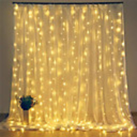 2pcs Christmas Decorating Lights LED Icicle Curtain 300LEDs 3Mx3M LED Window Fairy String Light Christmas Décor Light for Bedroom Garland Wedding Home Party 2pcs 1pc
