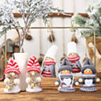 2pcs Christmas Decorations Knitted Puppets Small Dolls Ornaments Pendants
