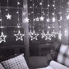 2pcs Christmas Fairy Lights LED String Lights Star Garland Festoon 1pc on Window Curtain Bedroom Indoor Christmas Tree Decoration Halloween Wedding Stardust Lamp