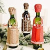 2pcs Christmas Ornament Lace Apron Wine Bottle Cover Creative New Wine Cover Apron Wine Cover