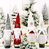 2pcs Christmas Ornament Snow Hat Forest Old Man Wine Set Faceless Doll Wine Bottle Dress Up Champagne Wine Set