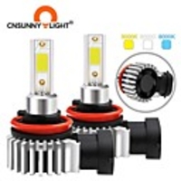 2pcs Cusunnylight H4 LED Car Headlight Bulbs 6600LM Auto 12V COB Led Lights