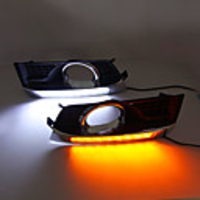 2Pcs Daytime Running Light DRL LED Fog Lamp Cover With Yellow Turning Signal Functions For Cadillac SRX 2010-2015