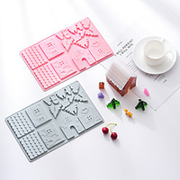 2PCS DIY Christmas House Chocolate Mould Gingerbread House Silicone Mold Baking Cake Tools miniinthebox