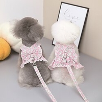 2Pcs Dog Harness Dress Floral / Botanical Fashion Cute Casual / Daily Outdoor Dog Clothes Puppy Clothes Dog Outfits Soft 2 Costume for Girl and Boy Dog Polyester miniinthebox
