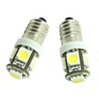 2pcs E10 Car Light Bulbs 1.2W SMD 5050 70-90lm 5 LED Interior Lights For universal