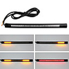 2pcs Flexible Motorcycle Brake Light 48LED License Plate Light Red Amber Tail Brake Stop Turn Signal Lamp With Cable Wire