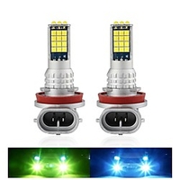 2PCS Fog Lights 30SMD H8 H11 H3 H4 H7 Two-Color LED Car Light Auto 9005 HB3 9006 HB4 H16 P13W Fog Lamp Day Running Light Automotive miniinthebox
