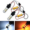 2pcs For Car Lighting 1156 High Power Dual Color Switchback LED Bulb P21W S25 BA15S 2835 42LED Daytime Running Turn Signal Lamp