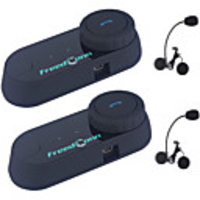 2PCS FreedConn T-COMVB Motorcycle Helmet Bluetooth Headset Communication System for Motorbike Skiing 2~3 Riders Pairing Full Face and Integral Helmet FM Radio/Hand-Free/Waterproof/Intercom Range 800M