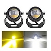 2Pcs High Power Small Driving Hi/Lo Headlight White Yellow Led Working Light Motorcycle Motorbike Scooter Headlamp