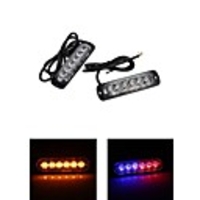 2Pcs High Power Warning Strobe Lights Red And Blue Yellow 6LED Flash Emergency Strobe Lights 18 Flash Modes