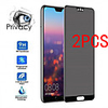 2PCS Huawei Screen Protector Huawei P40 Pro / P30 Lite / P20 / P10 Plus /P Smart Z / P Smart 2020 High Definition (HD) Front Screen Protector Tempered Glass Privacy Screen