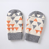 2pcs Infant Unisex Basic Plaid Knitting Cotton Gloves Light gray S / M / L