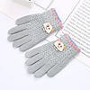 2pcs Kids Unisex Active Cartoon Knitted Knitwear Gloves Red / Blushing Pink / Wine One-Size