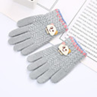 2pcs Kids Unisex Active Cartoon Knitted Knitwear Gloves Red / Blushing Pink / Wine One-Size