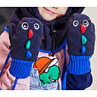 2pcs Kids Unisex Active Cartoon Mittens Gloves Blue / Red / Blushing Pink One-Size