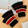 2pcs Kids Unisex Active Striped Half-finger Gloves Black One-Size