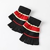 2pcs Kids Unisex Active Striped Half-finger Knitwear Gloves Black One-Size