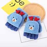 2pcs Kids Unisex Basic Blue Cartoon Acrylic Gloves Blue / Blushing Pink / Navy Blue One-Size