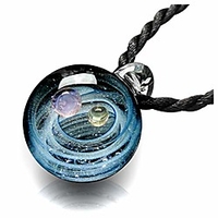 2pcs lampwork glass ball stereo universe galaxy planet space pendant necklace miniinthebox