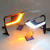 2Pcs LED Daytime Running Light Car Accessories Waterproof Fog Lamp Decoration For Toyota Land Cruiser Prado 2018 Yellow White Light