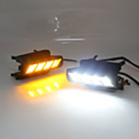 2Pcs LED Daytime Running Light LED Turning Signal Light Fog Lamp Car Flashing For Toyota Land Cruiser Prado 03-09