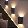 2pcs LED Outdoor Wall Light Solar Black Modern Solar Panel 2LED Wall Street Led Light Power Garden Outdoor Lighting Waterproof Wall Lamp Light Up And Down miniinthebox
