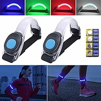 2pcs led running lights for runner,  armband lights,  safety lights waterproof with 4 extra batteries for for runners,  dogs,  bike,  walking,  jogging,  child (white) miniinthebox