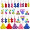 2PCS Mini Simple Dimple Sensory Fidget Toy Stress Relief Anti-Anxiety Autism Hand Toys for Kids Teen Adult,  Push Pop Bubble Keychain Sensory Therapy Toys for Home Classroom Party Favors Office miniinthebox