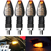 2Pcs Motorcycle Turn Signal Smoke Lens LED Amber Indicator Light Blinker Universal 24V 14LED Light