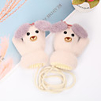 2pcs Newborn Unisex Active Dog Animal Knitted Knitwear Gloves White / Blue / Purple One-Size