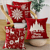 2pcs Nordic Printing Christmas Pillow Linen Hugging Pillowcase Sofa Car Cushion Cover Cotton Linen Hugging Pillowcase