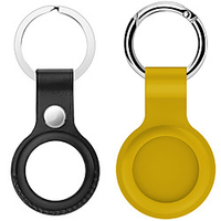 2Pcs Protective Case For Apple Airtag Tracker Location Anti-Lost Anti-Scratch PU Leather Protector Cover Silicone Sleeve For iPhone Airtags with Keychain Smart Accessory miniinthebox