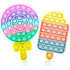 2PCS Push Bubble Pop Fidget Sensory Toy Autism Special Needs Silicone Stress Reliever Toy Anti-Anxiety Squeeze Sensory Toy for Kids miniinthebox