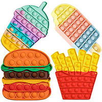 2PCS Push Bubble Pop Fidget Sensory Toy Autism Special Needs Silicone Stress Reliever Toy Anti-Anxiety Squeeze Sensory Toy for Kids miniinthebox